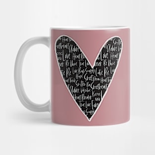 Valentines Day Heart Word Art Mug